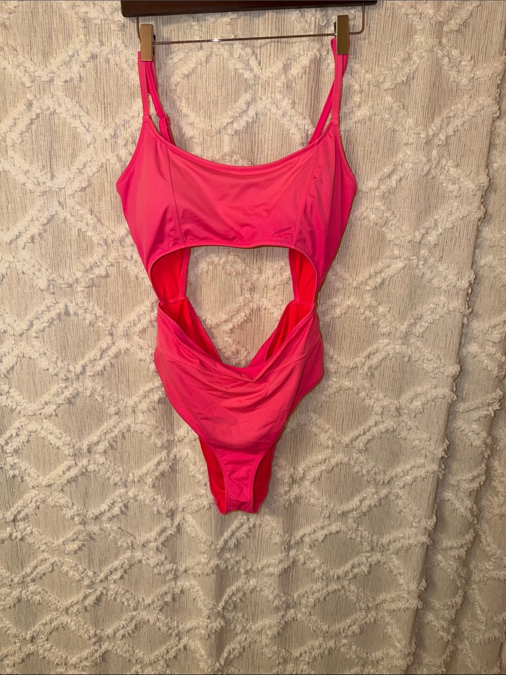 Aerie Hot Pink Cutout One-Piece Swimsuit